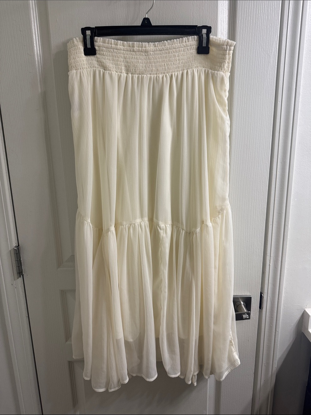 American Eagle Outfitters Cream Tiered Maxi Skirt